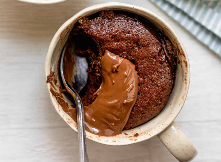 Nutella Mug Cake with Nutella On Top