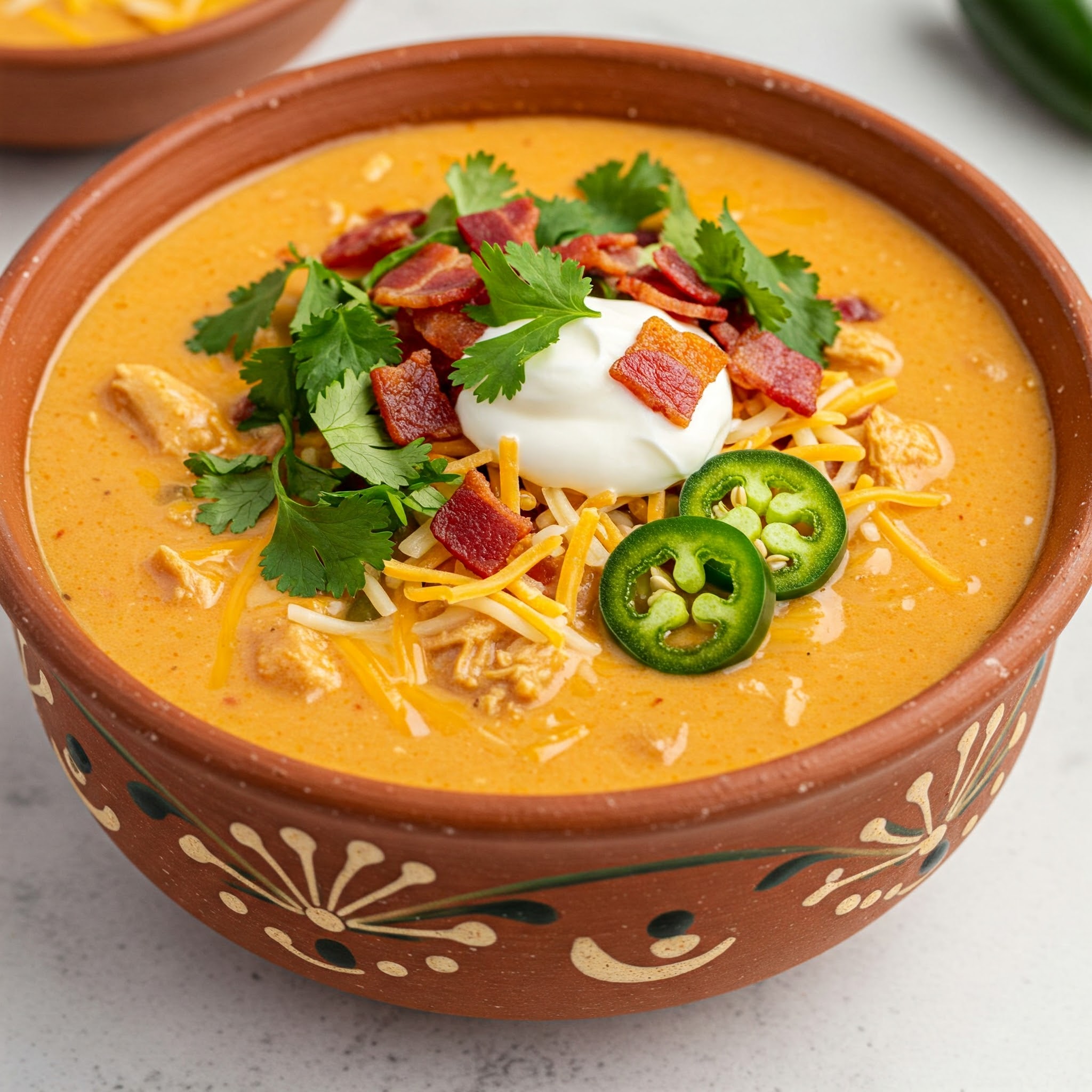 Creamy, Cheesy & Spicy Chicken Jalapeno Popper Soup