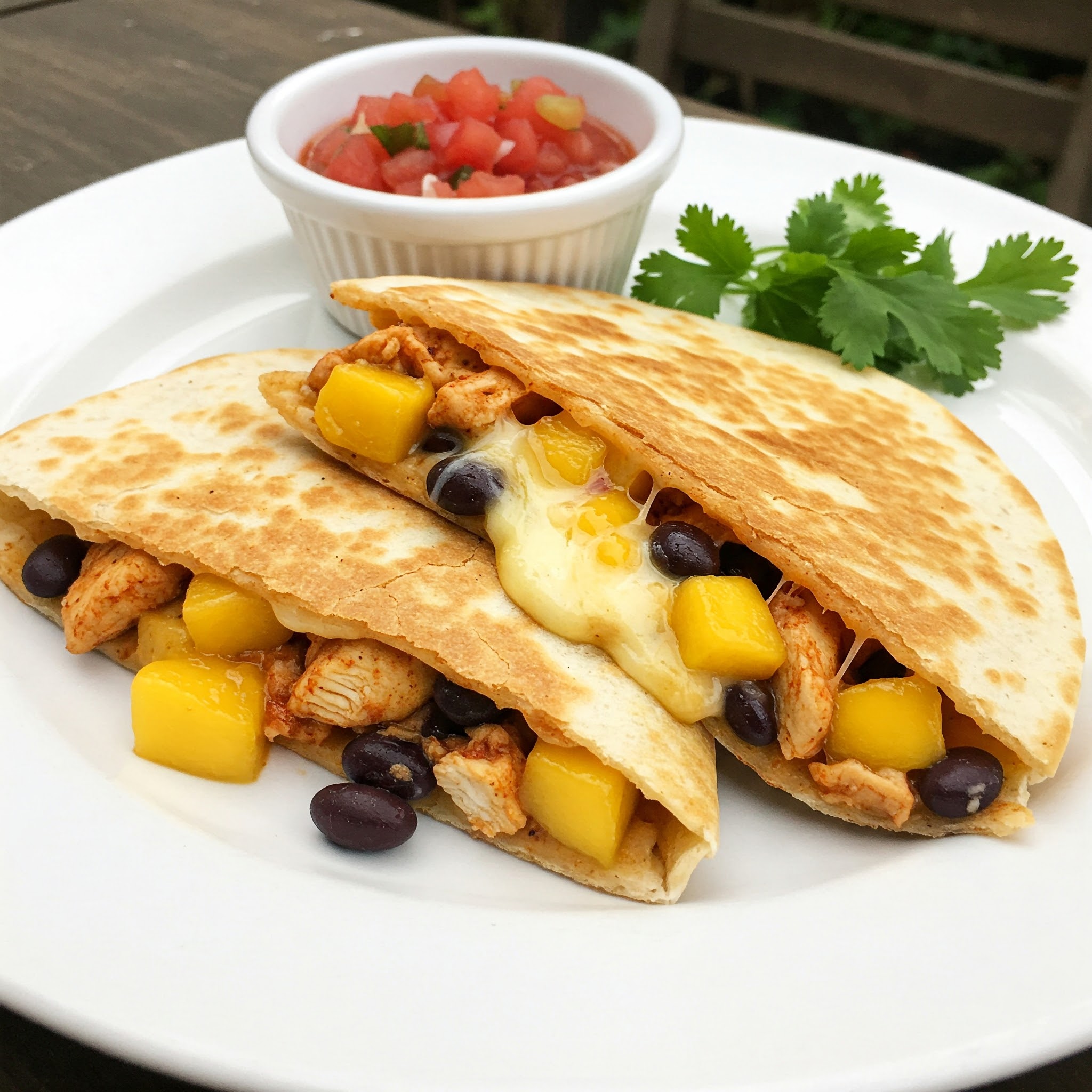 Spiced Mango & Black Bean Chicken Quesadilla Recipe