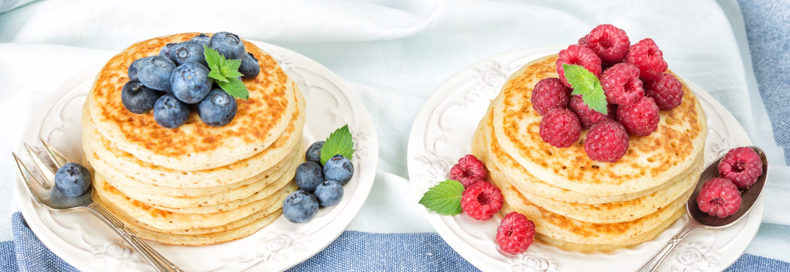 Two stacks of pancakes.