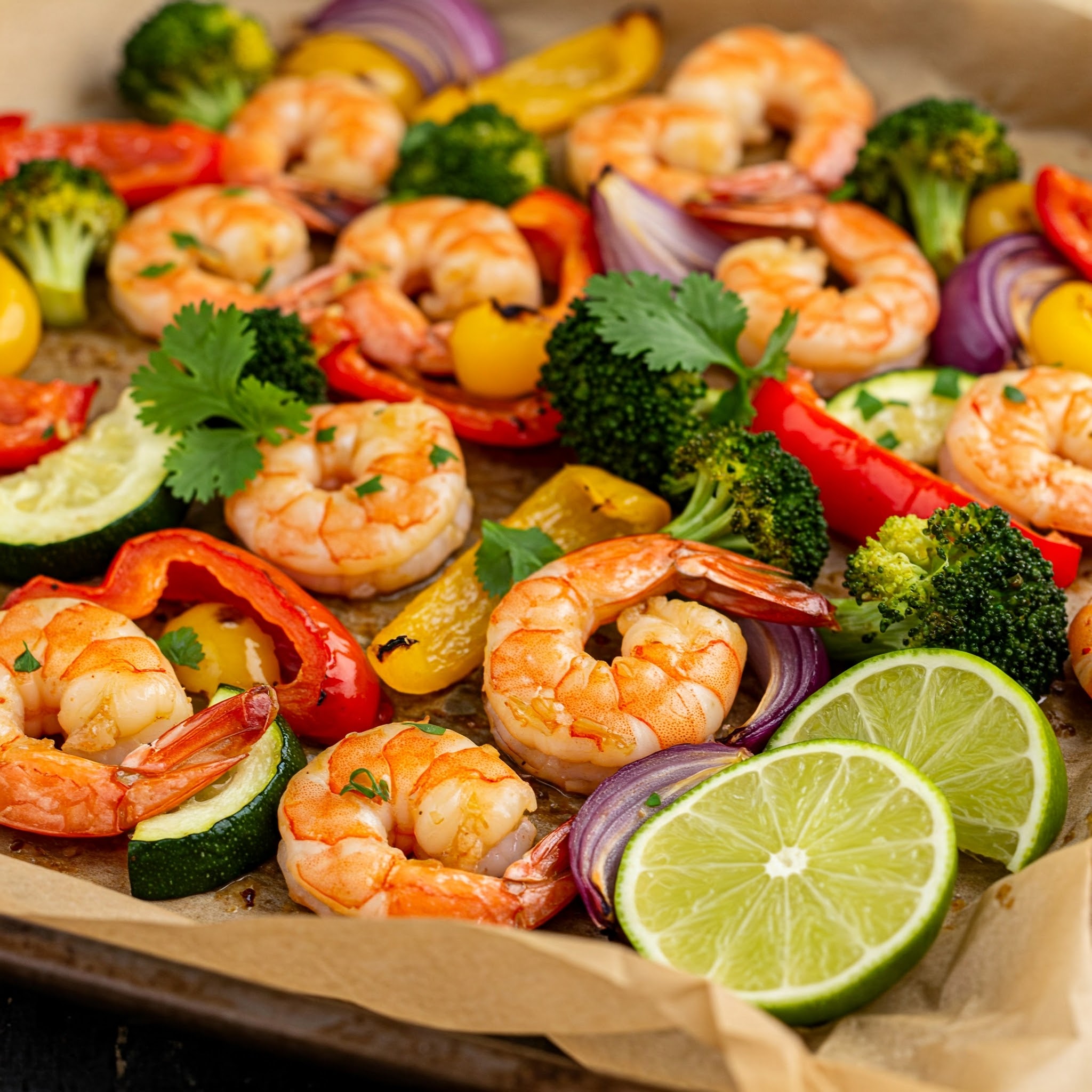 Bright & Zesty Sheet Pan Honey Lime Shrimp with Roasted Veggies