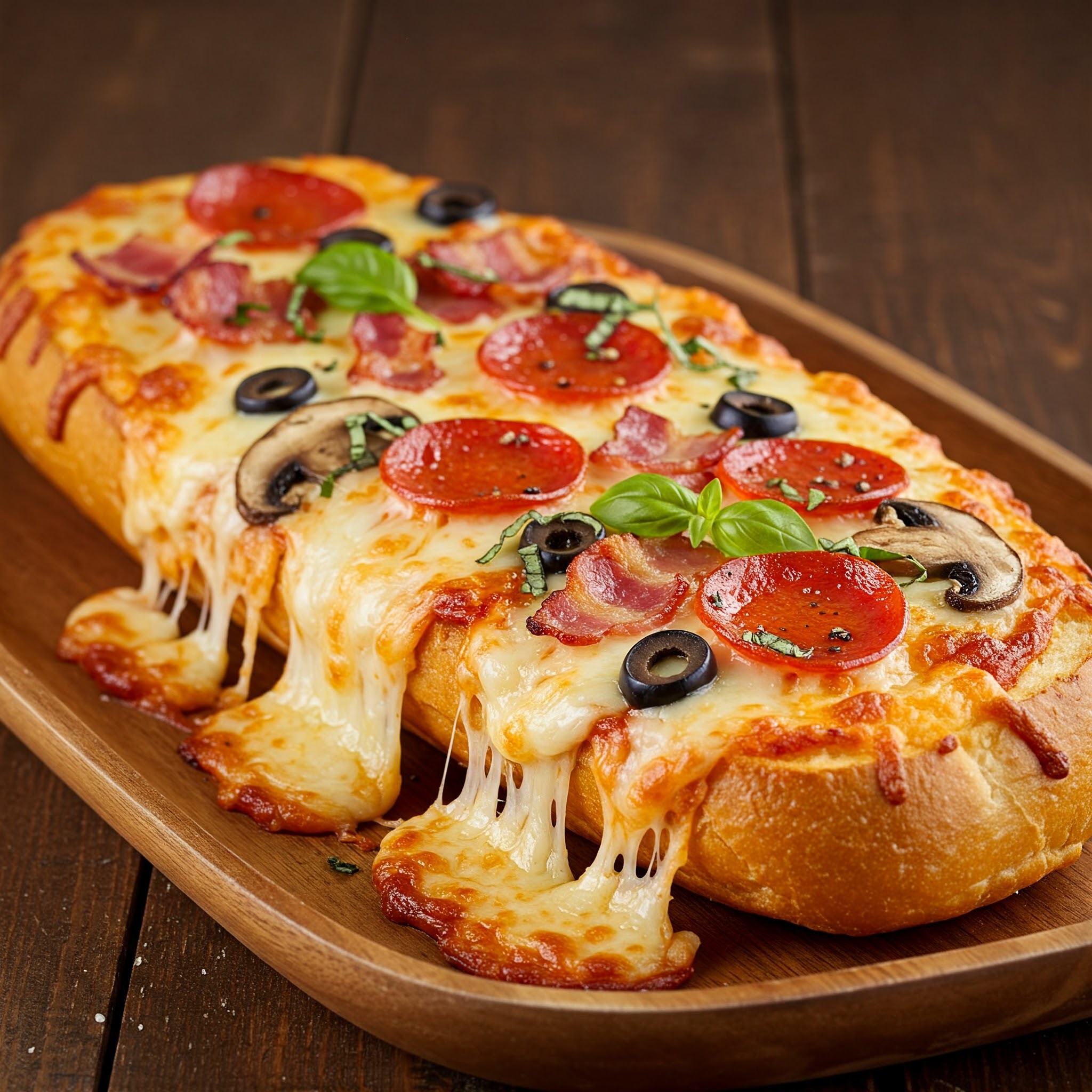 Cheesy Garlic Bread Pizza Recipe