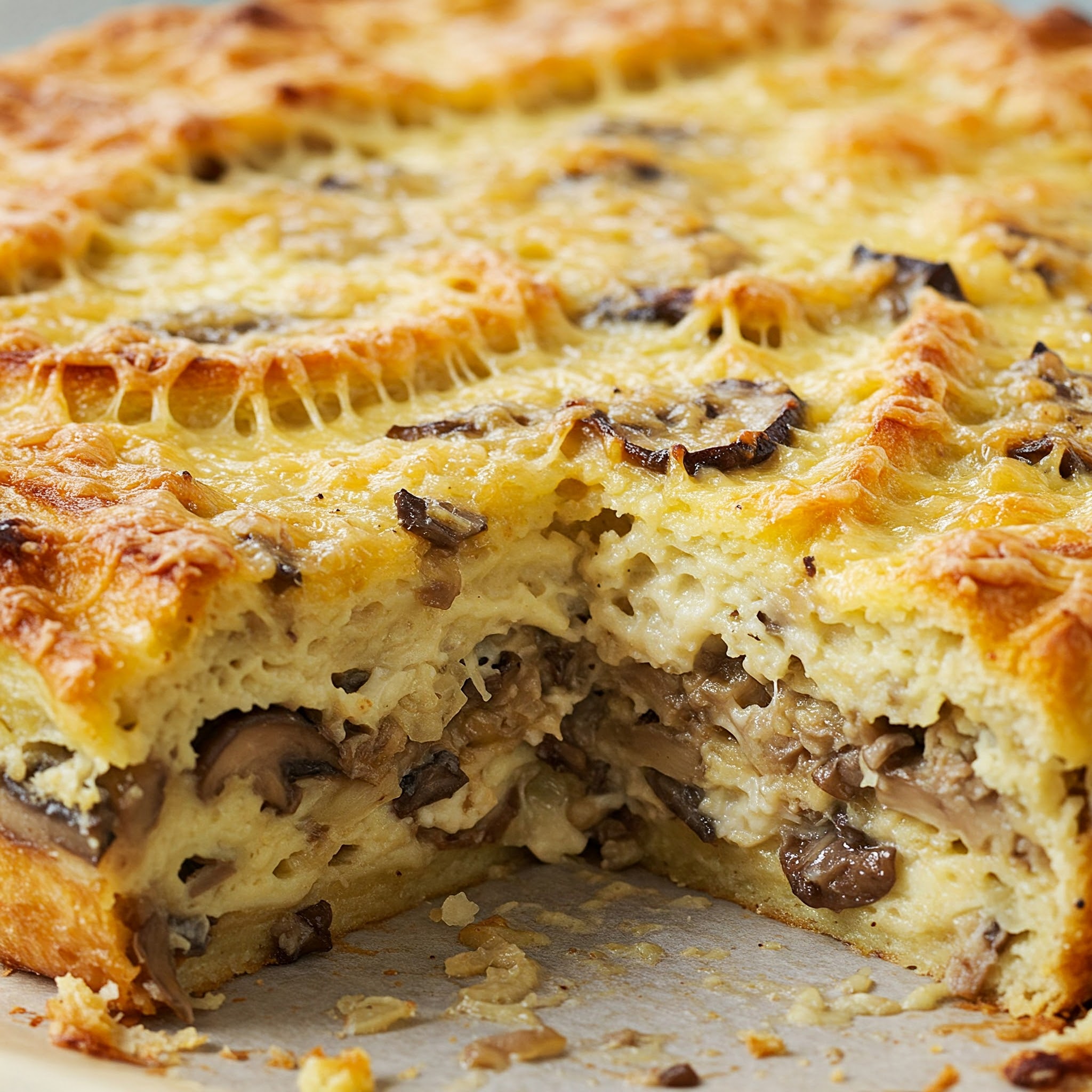 Comforting Savory Mushroom & Gruyere Bread Pudding