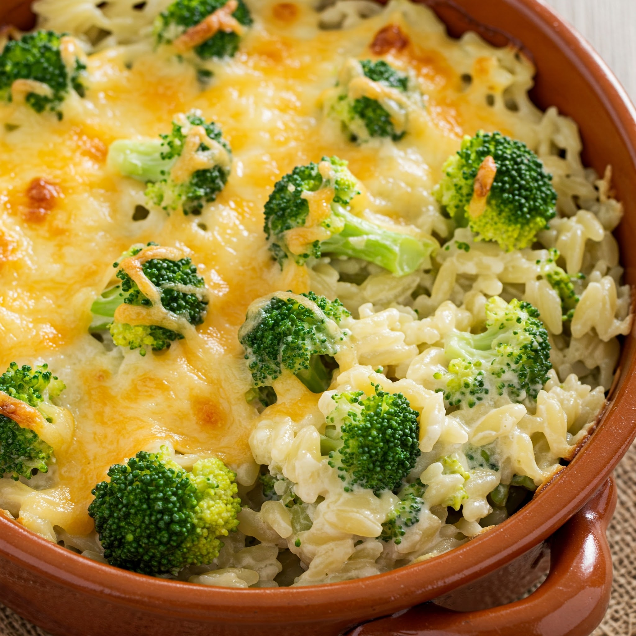 Creamy Broccoli Cheddar Orzo Casserole