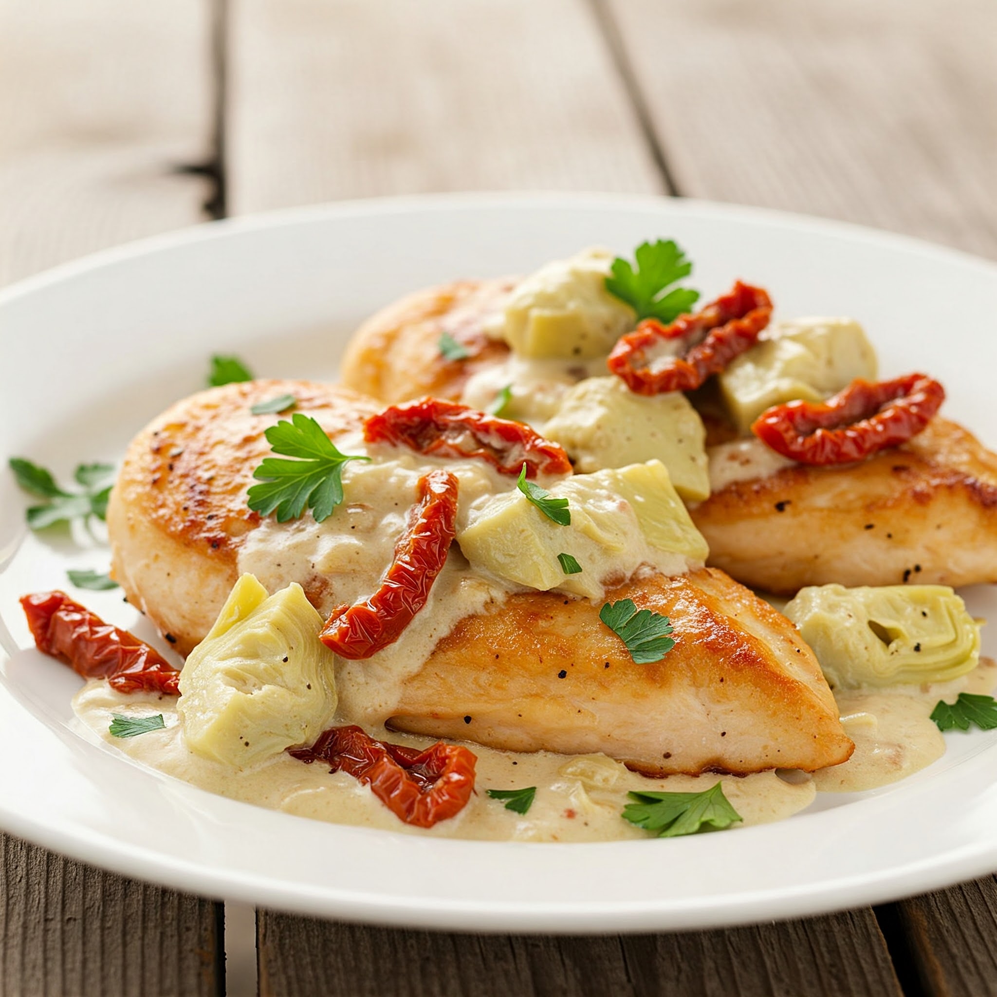 Creamy Sun-Dried Tomato & Artichoke Chicken