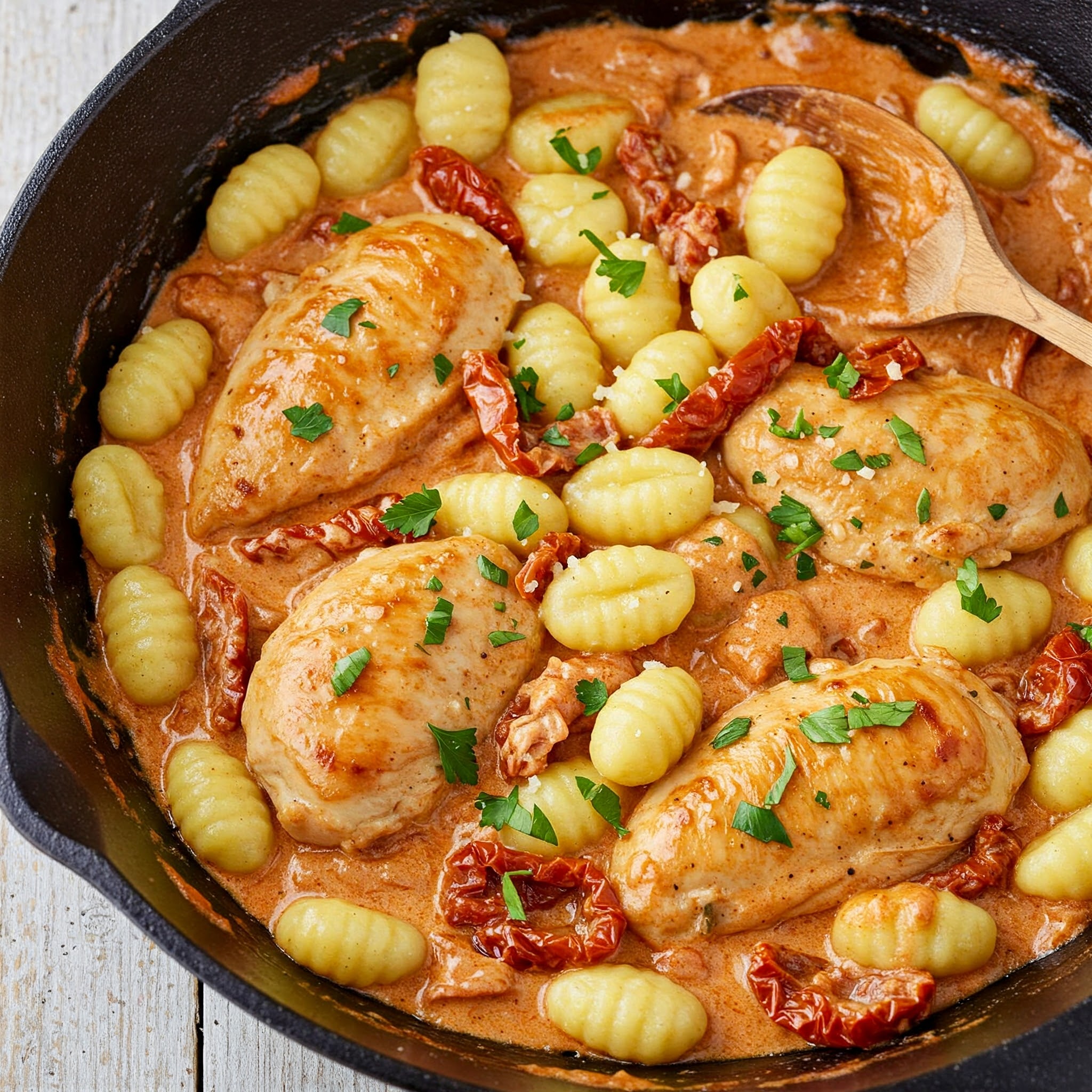 Creamy Tuscan Chicken & Gnocchi