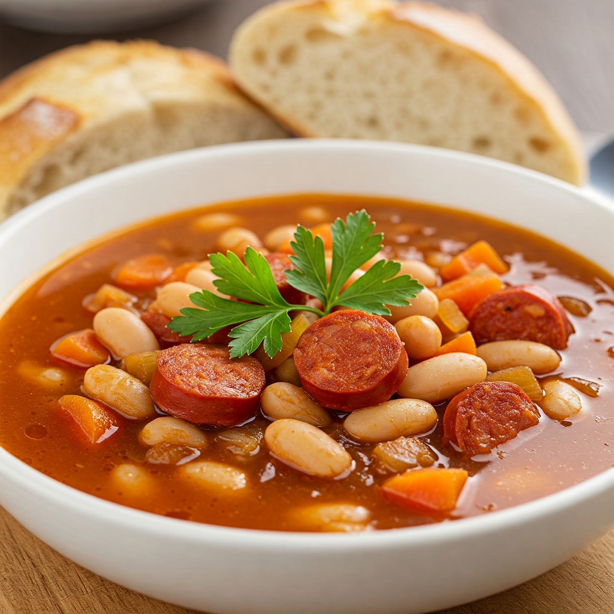 Spicy Chorizo & White Cannellini Bean Soup