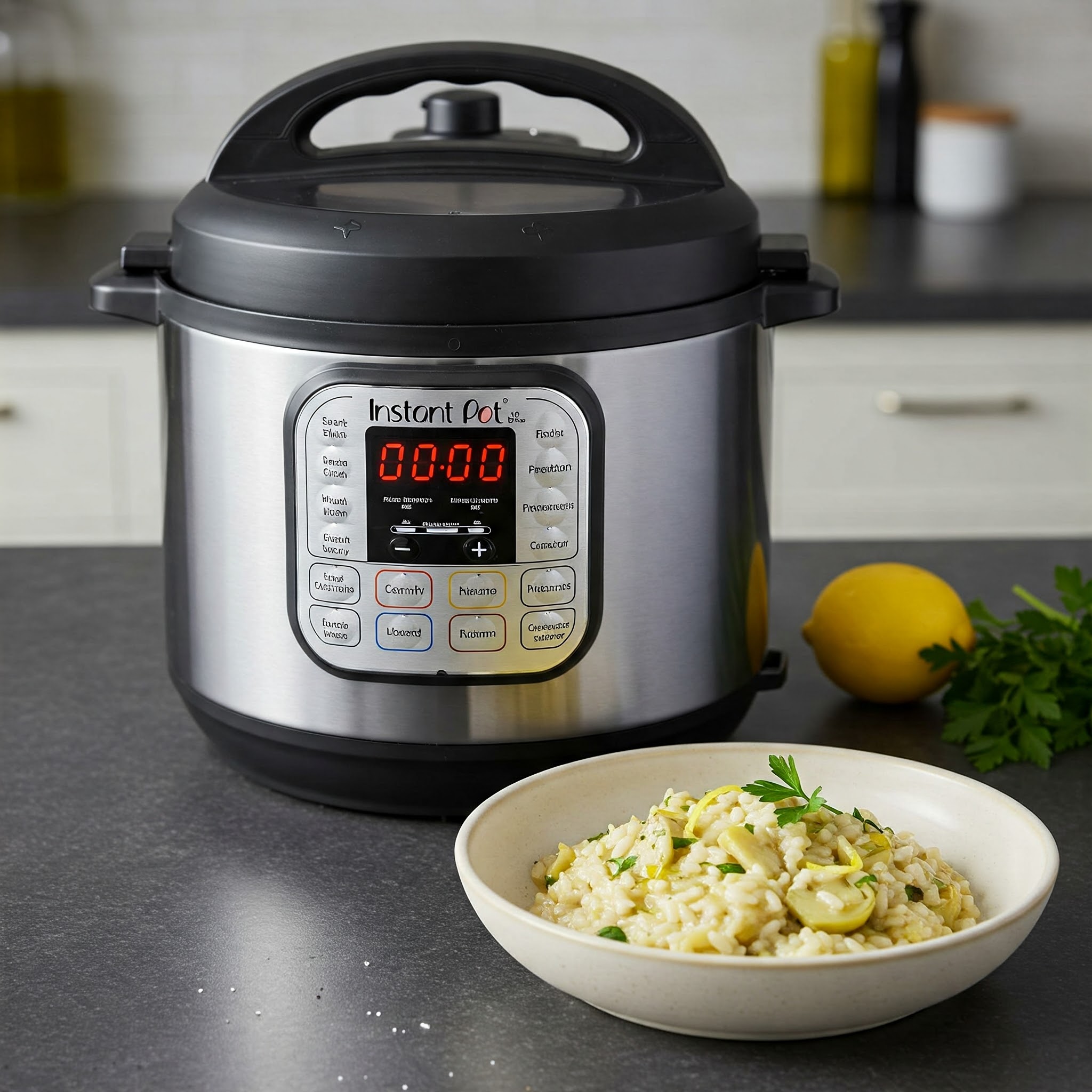 instant-pot-lemon-risotto-with-instant-pot-on-counter